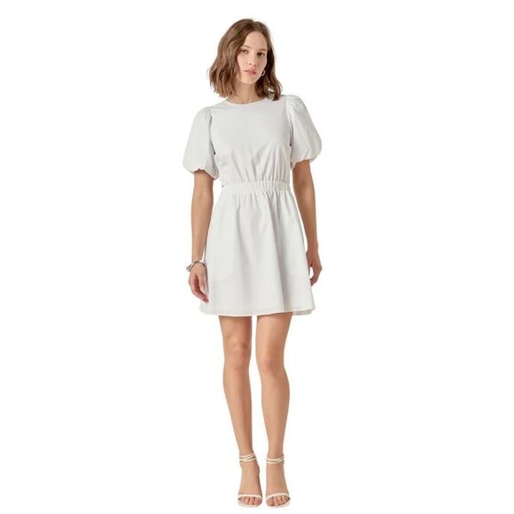 NWT English Factory White Cut-Out Poplin Cotton Mini Dress Size Medium - Picture 1 of 8
